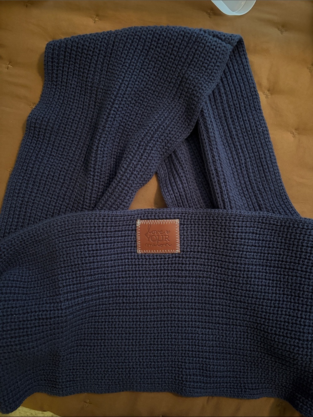 Love Your Melon Navy Knit Scarf